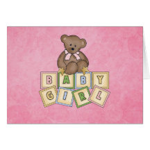 Mädchen-Bärn-Baby-Blöcke Grußkarte