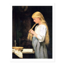 Mädchen meurent fille de flechtend de Haare tressa Carte Postale