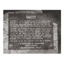 Madison-Fluss-Schlucht-Erdbeben-Tragödie-Postkarte