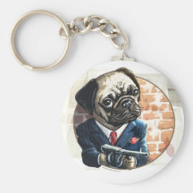 Mafioso Pugsy Beigel par des studios de Mudge Porte-clefs