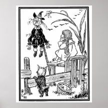 Magicien d'Oz vintage ; Épouvantail de rassembleme Posters