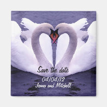 Magnet der Schwanpaare Save the Date Kühlschrankmagnet