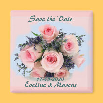 Magnet des Rosenblumenstraußes Save the Date magnete