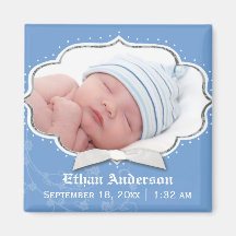 Magnet doux de faire-part de naissance de photo de magnets pour réfrigérateur