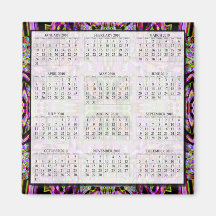 Magnet pourpre de calendrier du kaléidoscope 2010 magnets pour réfrigérateur