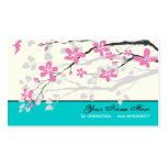Magnolien-Blumenrosa, Türkis mit Blumen Visitenkartenvorlage