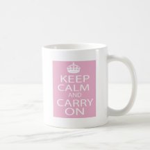 Maintenez calme et continuez le rose de cadeaux tasses
