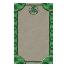 Malachite Triskel Papier À Lettre Personnalisé