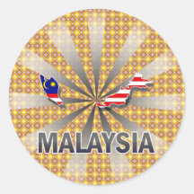 Malaysia-Flaggen-Karte 2,0 Sticker