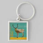 Mâle en bronze fleuri Teal Keychain porte-clés