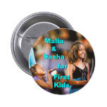 Malia und Sasha Obama für ersten Kinderknopf Buttons
