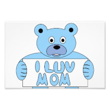 Maman bleue de l'ours I Luv de bande dessinée (mam Photos Sur Toile