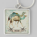 Maman bleue rêveuse Keychain de chameaux porte-clés