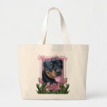 MAMAN d'anniversaire - tulipes roses - rottweiler  Sac En Toile