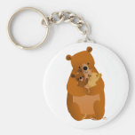 Maman mignonne Bear de bande dessinée et keychain  porte-clés