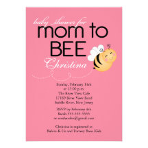 Maman moderne à l'invitation de baby shower d'abei
