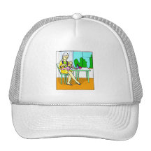Maman s'asseyant au bébé de alimentation graphic.p casquette