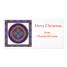 Mandala de paix et d'amour cartes de vœux avec photo