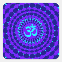 Mandala pourpre bleu de yoga autocollants