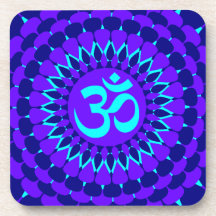 Mandala pourpre bleu de yoga sous-bock