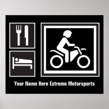 Mangez la motocyclette de TOUR de sommeil Posters