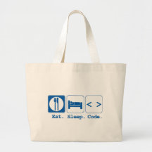 mangez le code de sommeil (le HTML) Sacs Fourre-tout