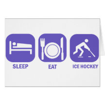 mangez le hockey sur glace de sommeil cartes de vœux
