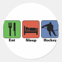 Mangez les autocollants d'hockey de sommeil