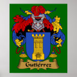 Manteau de Gutiérrez de copie héraldique de bras Affiche