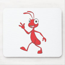 Marche heureuse et amicale de fourmi tapis de souris