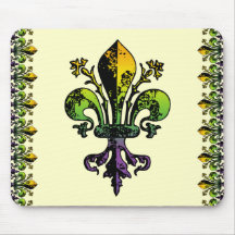 Mardi gras antique Fleur Tapis De Souris