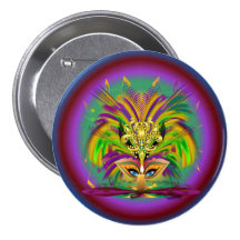 Mardi-Gras-Mask-The-Queen-V-4 Anstecknadelbutton