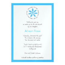 Marguerite bleue hébreue d'invitation de bat mitzv