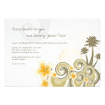 Mariage chic de ketmie jaune tropicale de vagues d invitations