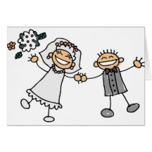 Mariage de bande dessinée carte de vœux