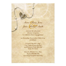 Mariage de fiançailles de pendentif de plage faire-part personnalisés