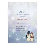 Mariage de pingouin avec les flocons de neige - RS Bristols Personnalisés