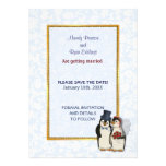 Mariage de pingouin - faites gagner la date faire-part personnalisables