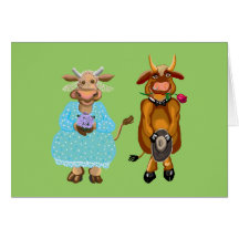 Mariage de vache et de taureau cartes de vœux