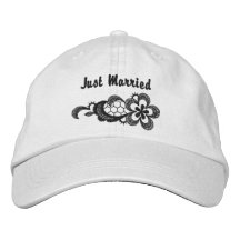 Mariage noir de dentelle - juste chapeau marié casquettes brodées