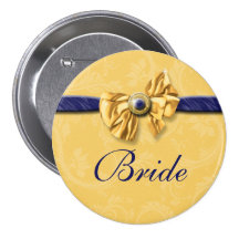Mariage nuptiale jaune de partie de marine badges