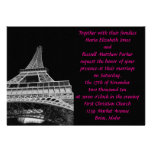 Mariage rose et noir de Tour Eiffel Faire-part Personnalisés