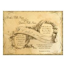 Mariage vintage souillé par thé 1 - invitation d'i
