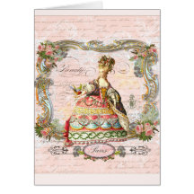 Marie Antoinette dans le rose Carte