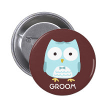 Marié de hibou - illustration fraîche avec le text badge