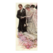 Marié vintage de jeune mariée, cérémonie de mariag carte double customisable
