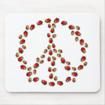 Marienkäfer-Friedenszeichen Mousepad