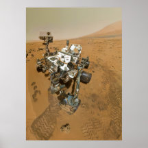 Mars-Vagabund-Neugier bei Rocknest Plakat