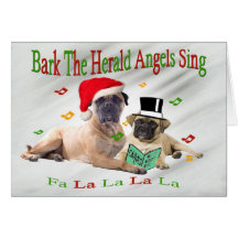 Mastiff-Barken-Verkünder-Engel singen Karten