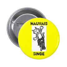 Mauvais bouton français de singe badge